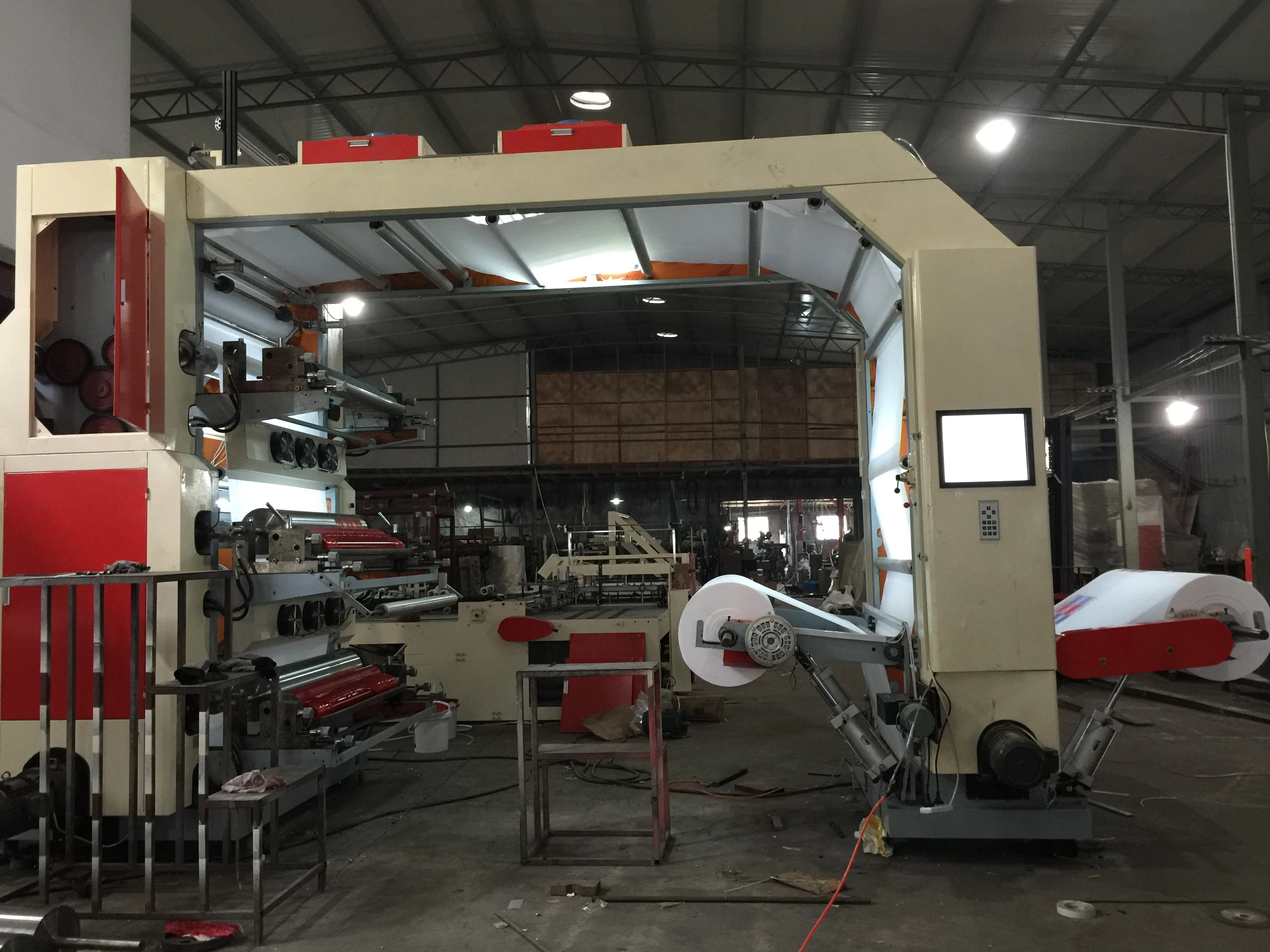 Non woven bag 2 4 6 colour printers flexo printing machine