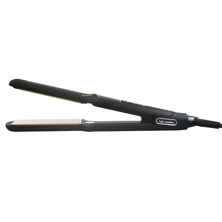 2023 г., очень широкий выпрямитель для волос с титановой пластиной и черной резиновой ручкой, с ЖК-дисплеем