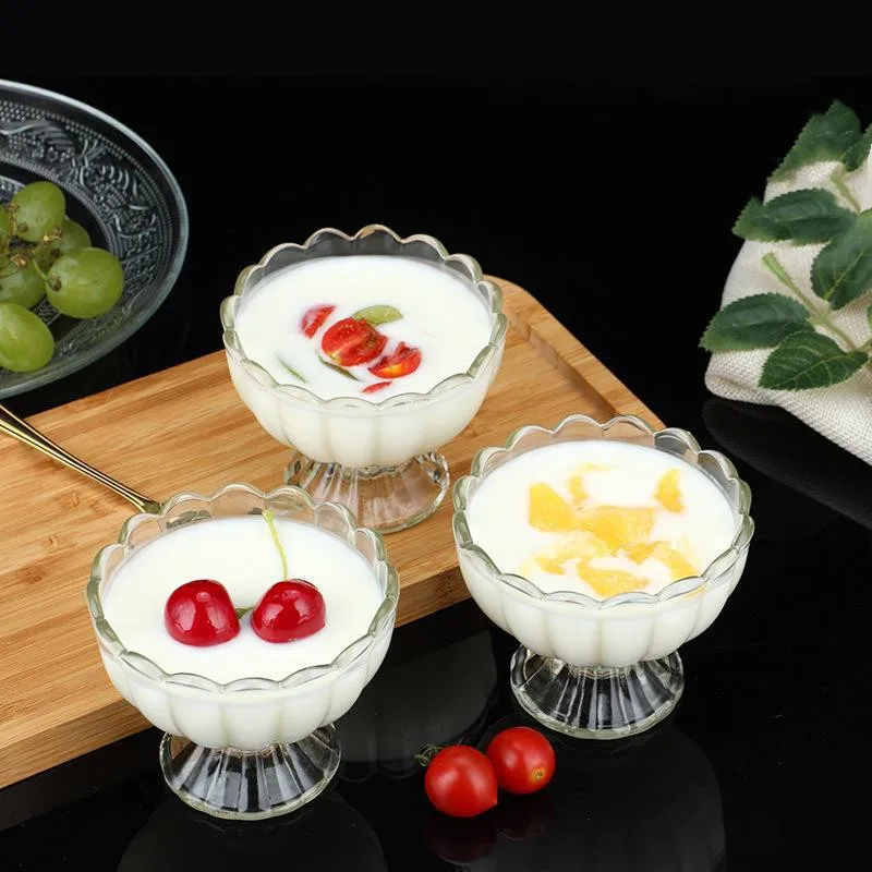 Высокий десертный салат стеклянная чаша мороженое чашка