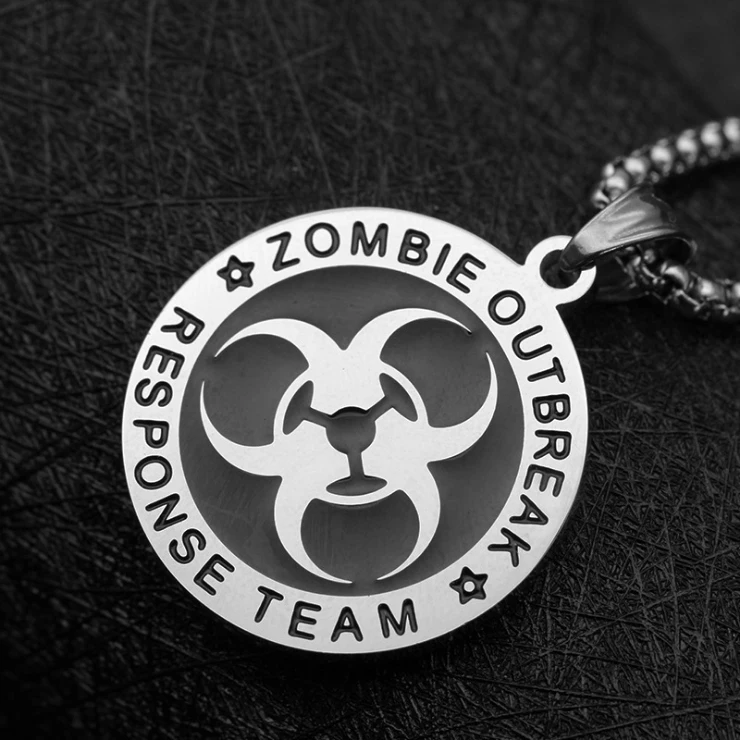 Cheap Personalized Engraving Unisex Gift Pendant Faith Halloween Biohazard Necklace
