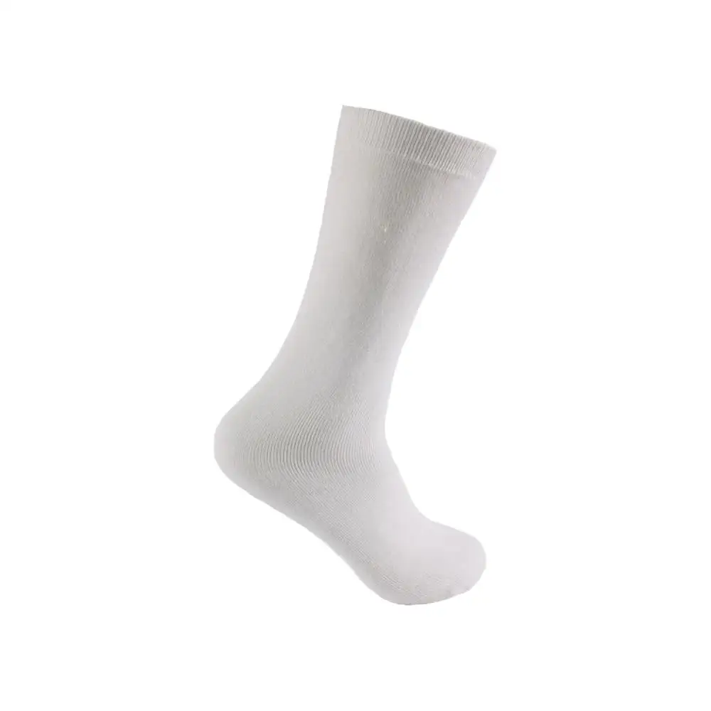 men custom sublimation polyester blank white socks