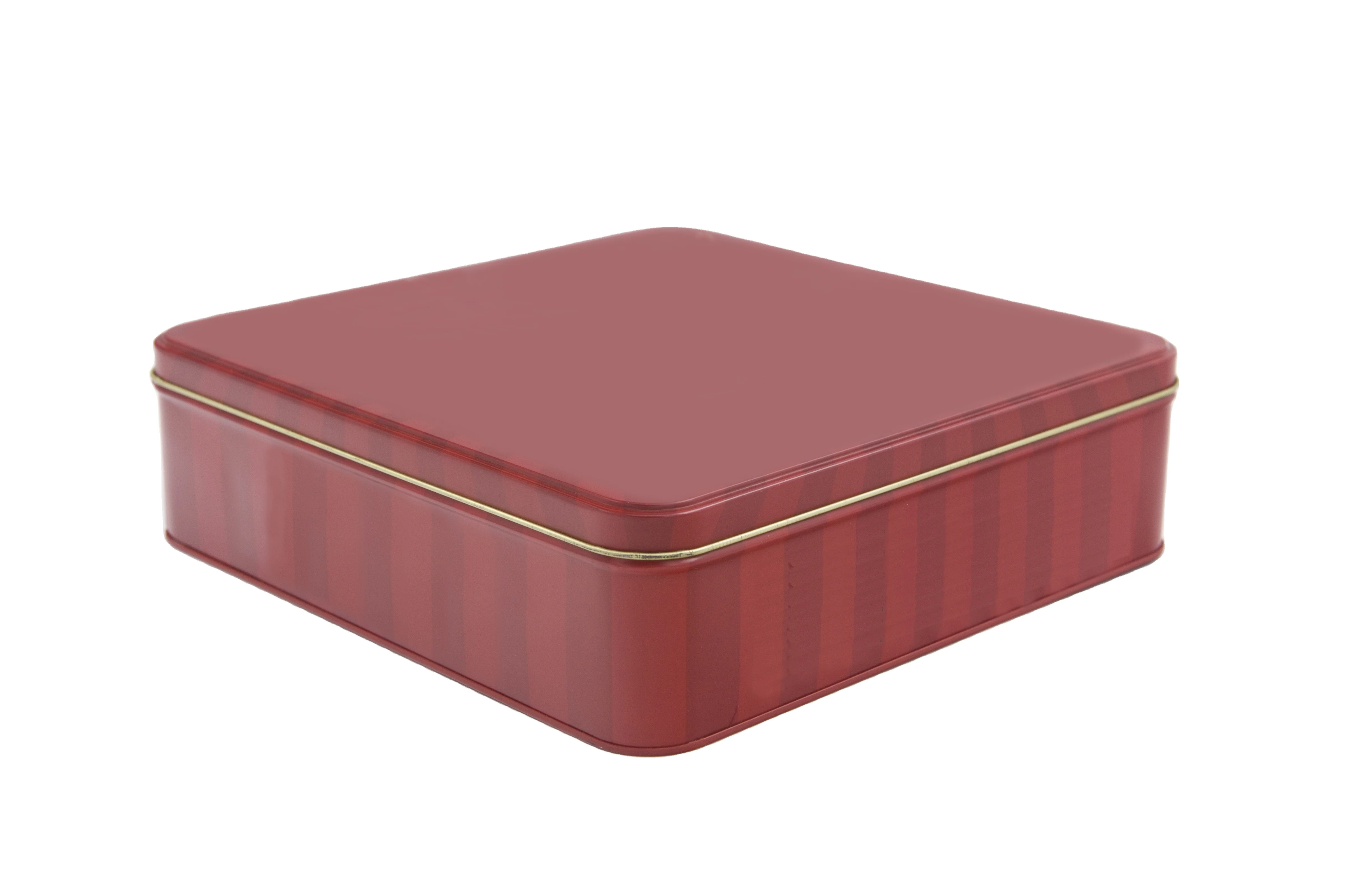 Большая квадратная жестяная коробка, жестяная банка для еды, металлическая коробка для печенья