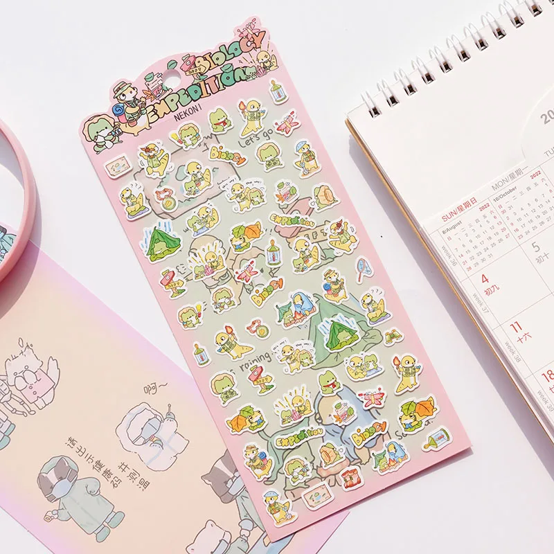 Nekoni Stickers Journal Diary Planner Decals Stickers Labrador Owl Lion Frog Animal Decals Music School Camping Theme Stickers 