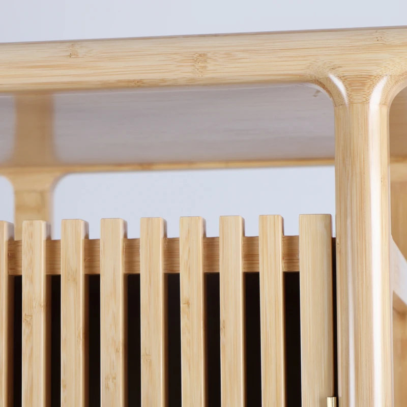 2021 Living room simple and creative natural wood tea cabinet Chinese style wardrobe