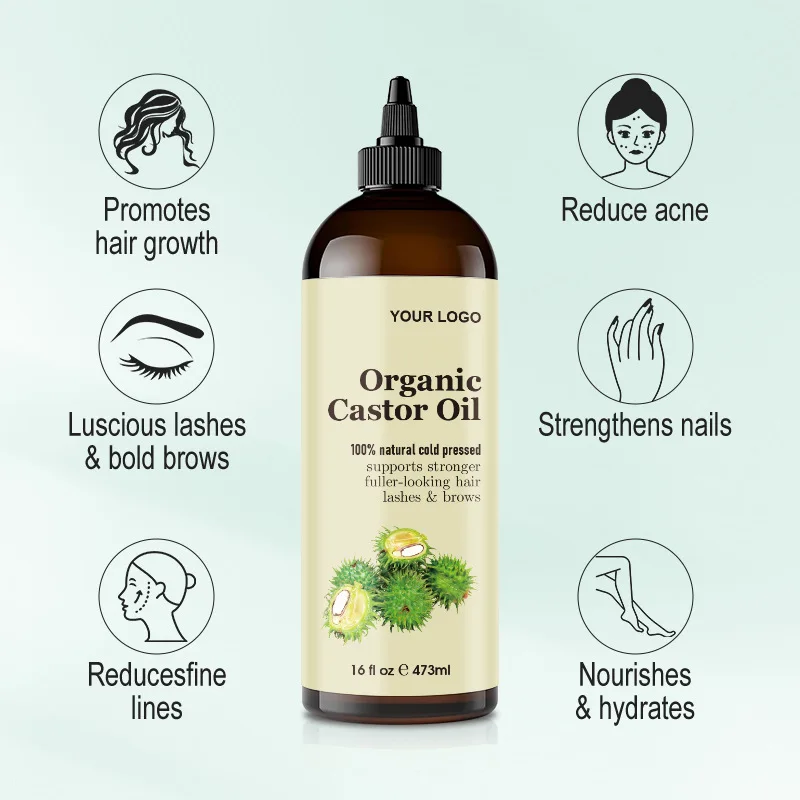 Best Selling Natural Organic Castor Oil large bottled hair care essential oil anti-hair loss promotion hair growth strengthening
