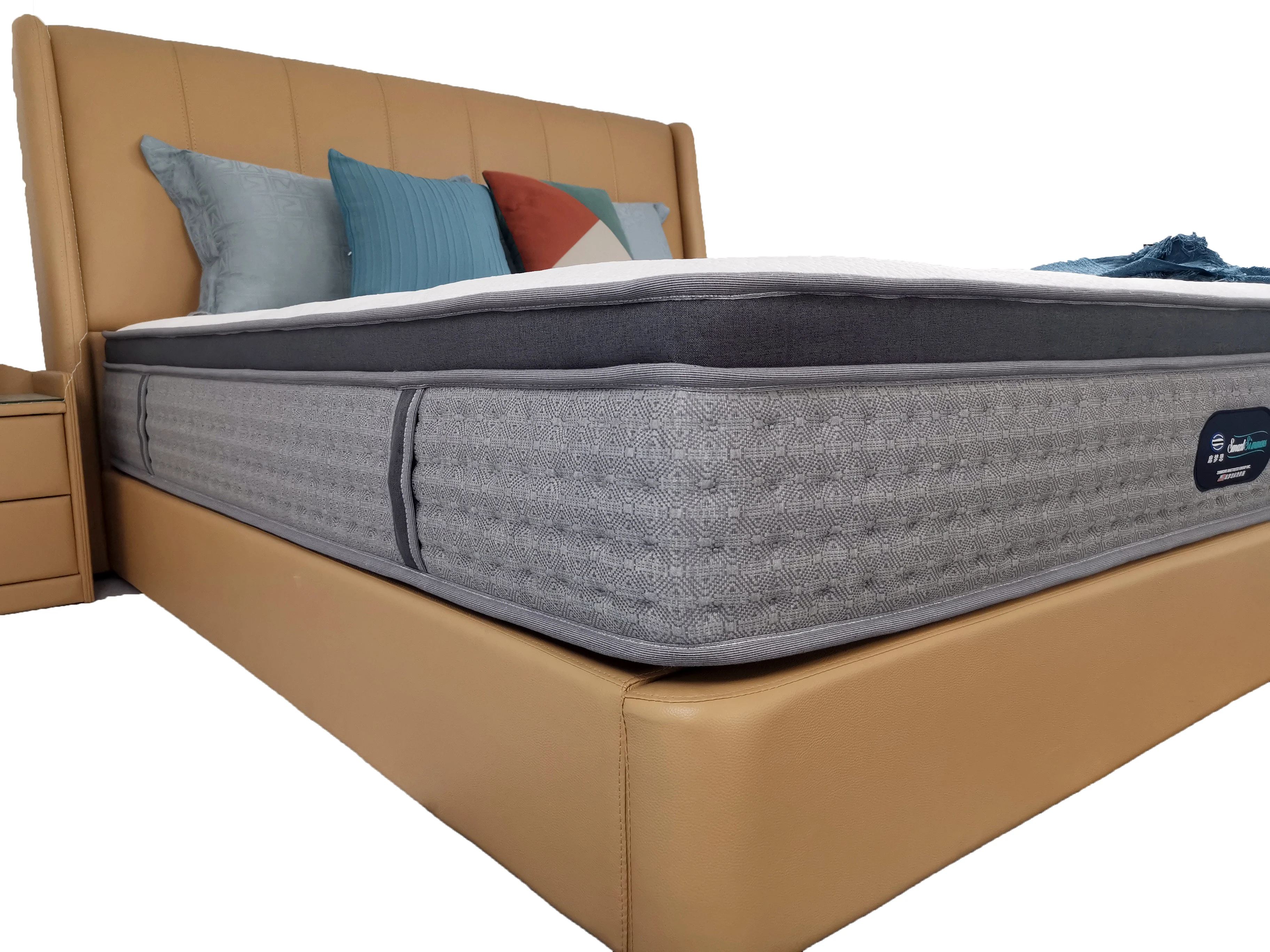 NEW Arrival Vacuum Compressed Packing Gel Memory Natural Latex Head to Toe Support Pocket Spring Mattress