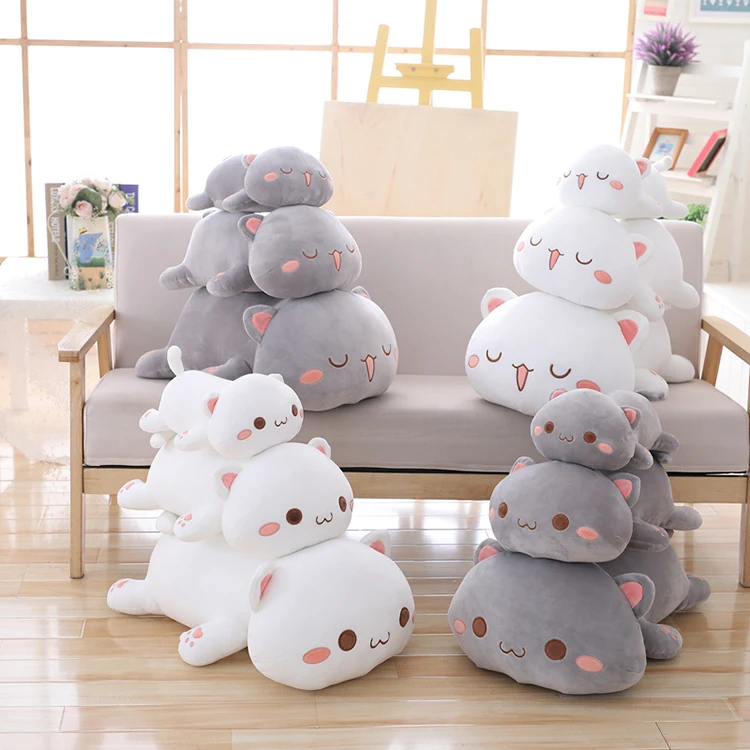 Wholesale cat plush toy stuffed animal baby gift custom white custom soft fabric custom cat stuffed animal plush toy cute