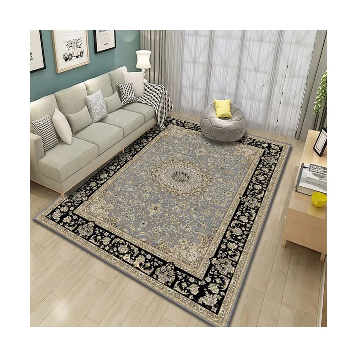 Machine Washable Area Rugs For Kitchen Bedroom Dining Living Room Kid Pet Friendly Rug Oriental Design Carpet Low Pile Non Slip