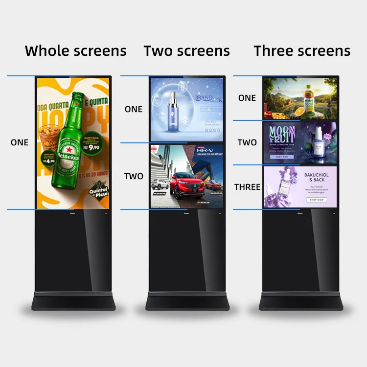 Wear Resistant Reinforced Glass Multi Touch Standing Advertising Touch Screen Kiosk with Android and Windows