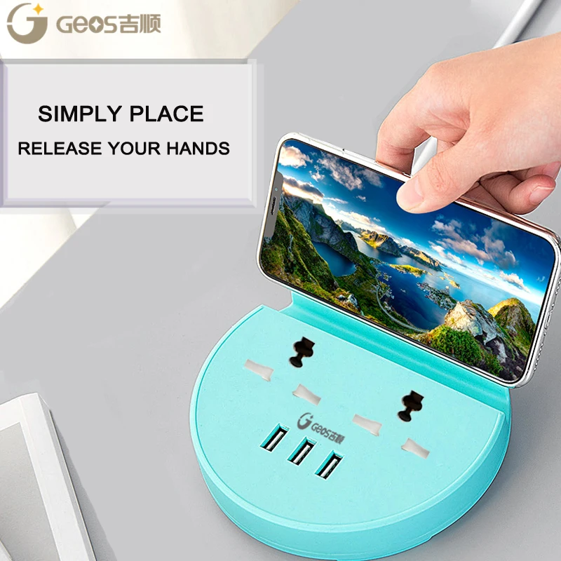  Умная Универсальная круглая настенная многорозетка переключатель с защитой от шипов удлинительная плата розетка держателем для мобильного телефона