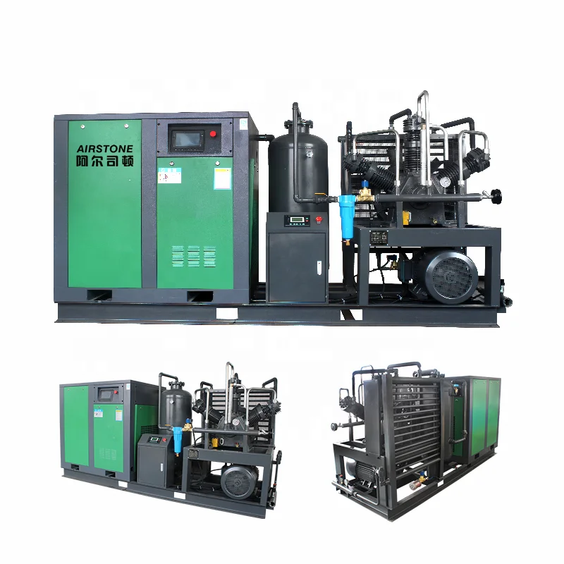 High Pressure 30 Bar 40 Bar Gas Booster Type Screw Air Compressor For PET Bottle Blowing Machine