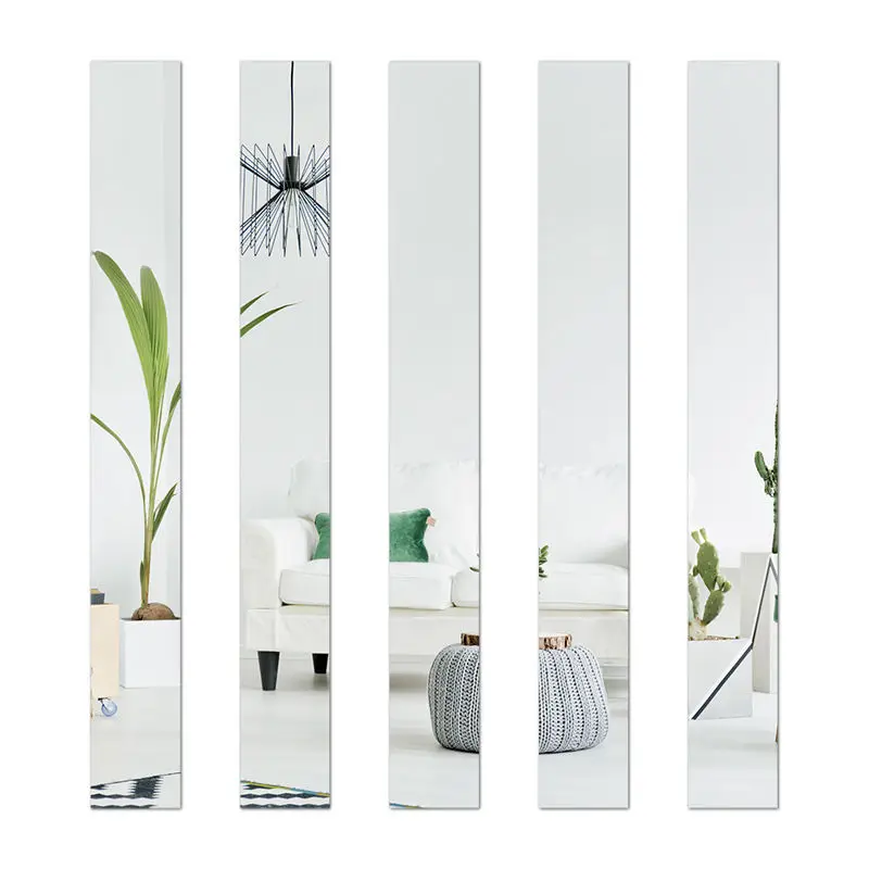 Acrylic Decorative Line Mirror Stripe Wall Sticker For Room Decor Gold Acrylic Mirror Sheet