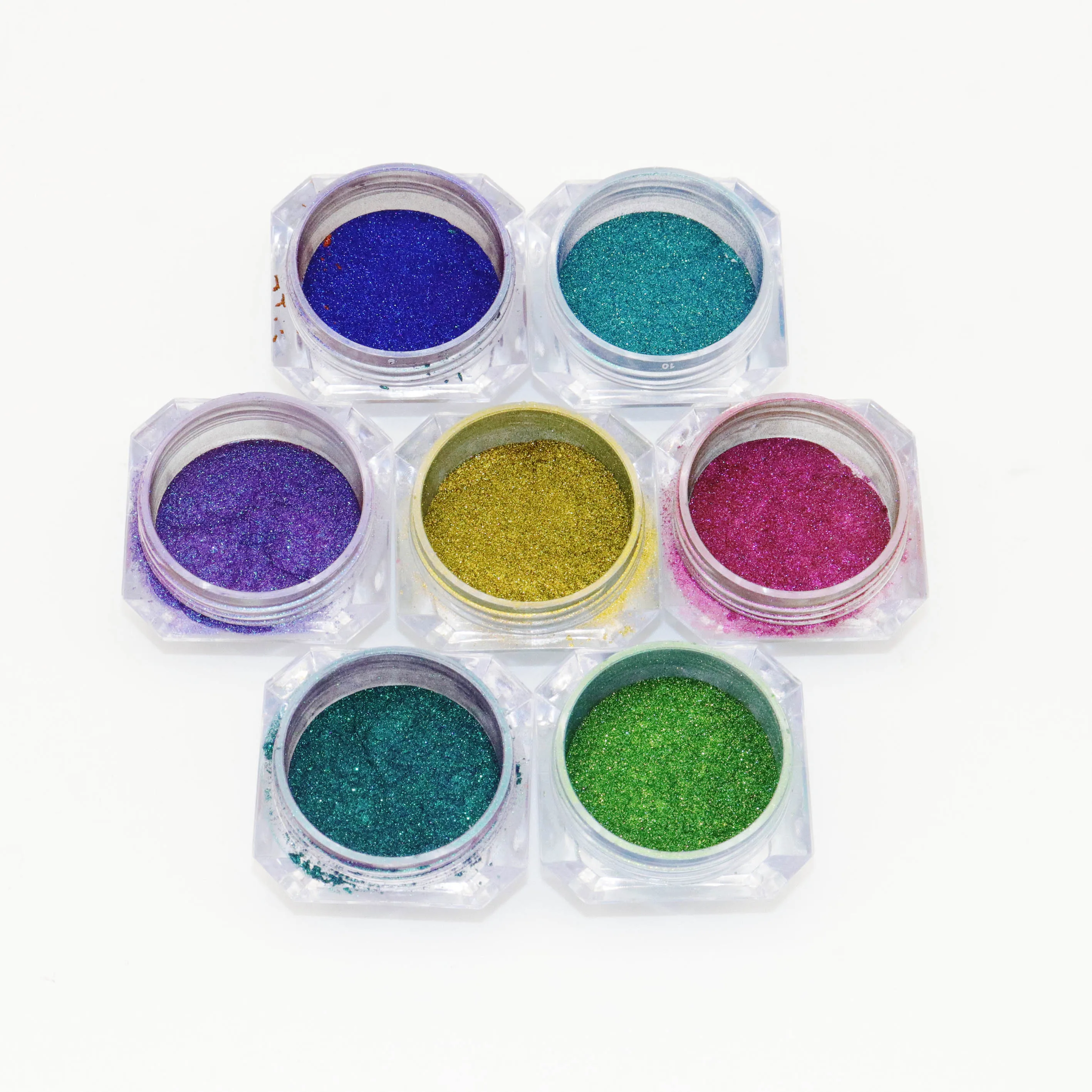 Private Label Cosmetic Grade Chrome Chameleon Eyeshadow Pigment Loose Duochrome Eye Makeup Powder Versatile Skin Featuring Metal