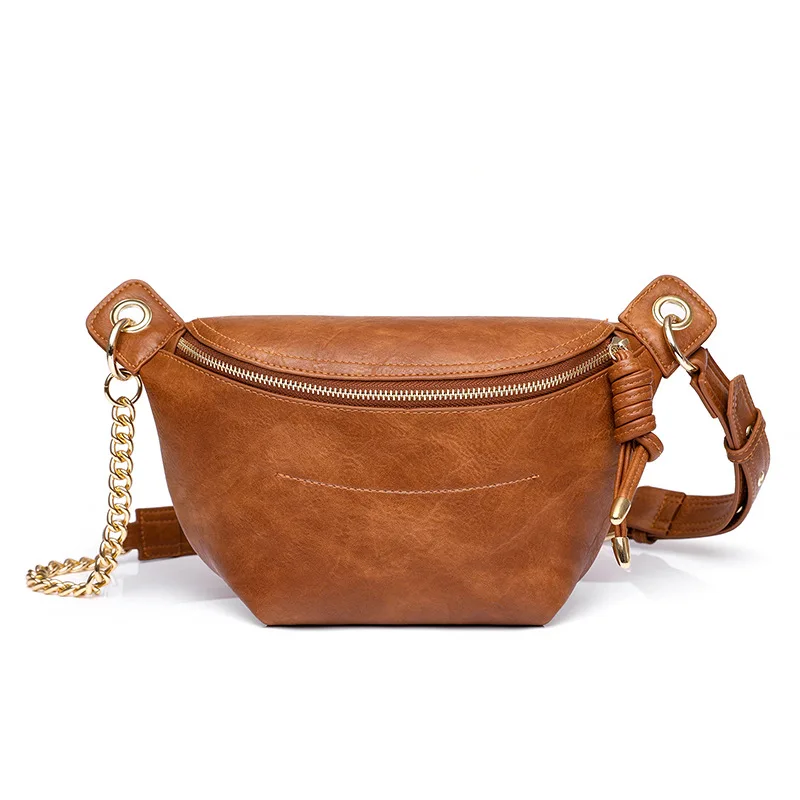 New Fashion Pu Ladies Waist Bag Leather Sling Crossbody Cross Body Fanny Pack Chest Bag Women