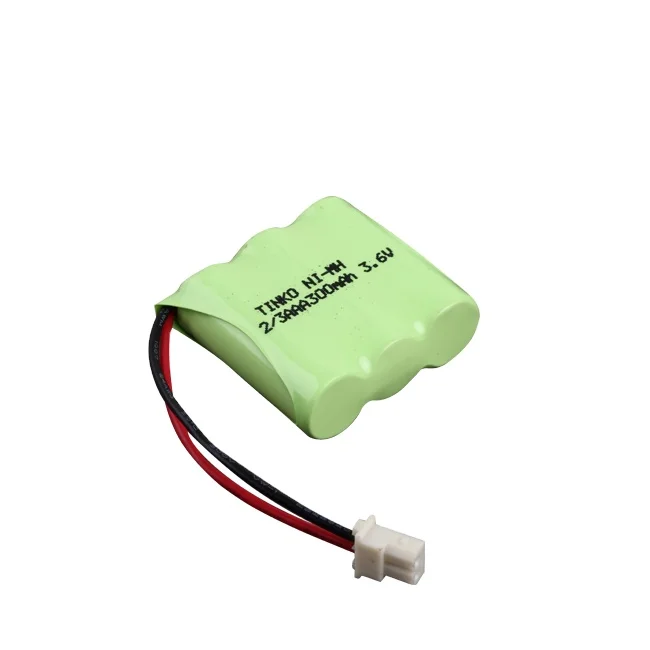NI-MH Rechargeable Battery Pack 2/3AAA size 3.6v 300mAh OEM with cable connector