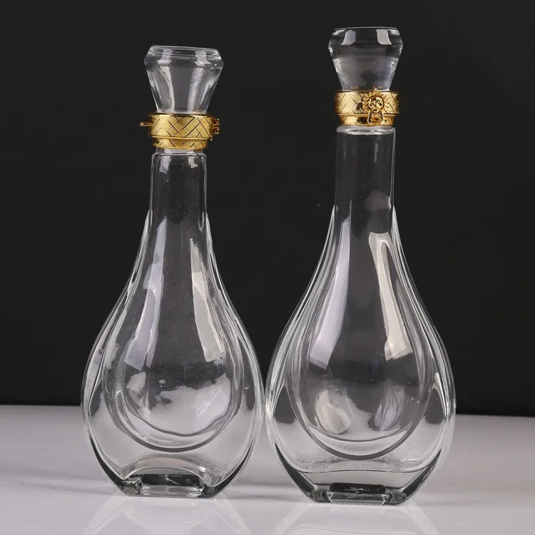 Top grade 500ml flagon health liquor bottle glass foreign wine and red wine bottle