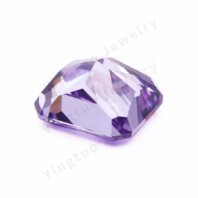 Custom Purple Radiant Shape Ice Cut Cubic Zirconia High-carbon Diamond Crushed Ice CZ Stone