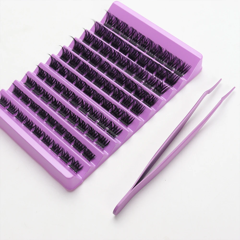 3d Fluffy DIY Silk Lash Extension Private Label Wholesale Self Grafting Individual Eyelashes D Curl Cluster Lashes
