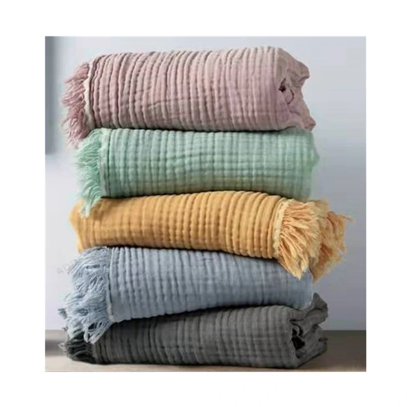 Cotton Muslin Blanket 4 Layers Home Textile Bed Cover Blanket Soft Washed Cotton Bedspread Sofa Throw Blanket