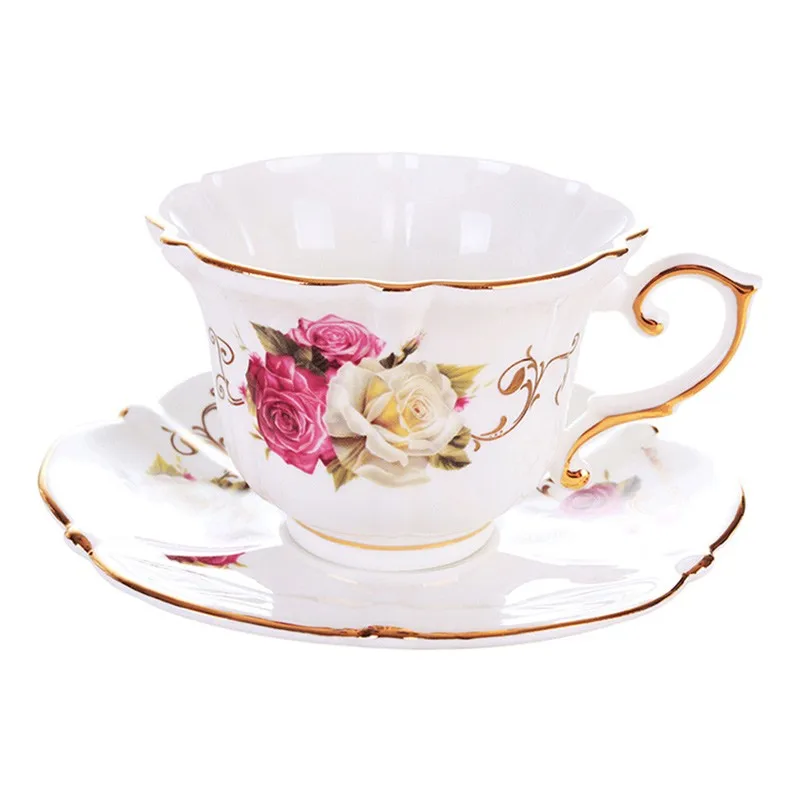 European style black tea cup ceramic coffee English small luxury cup afternoon tea set cup and saucer