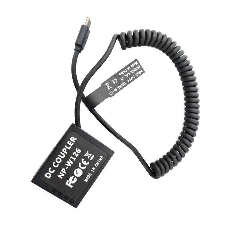 TYPE C DC Camera 9V Cable Plug In Power Adapter for X-H1 X A1 A2 E1 E2 Pro1 T1 T10 T20