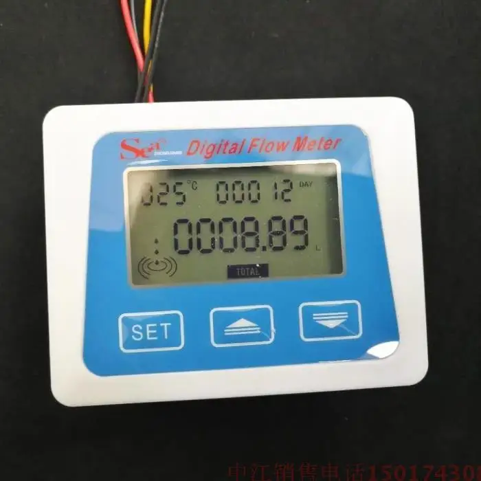 Digital LCD display Water flow sensor meter flowmeter totameter Temperature time record With G1/2 flow sensor