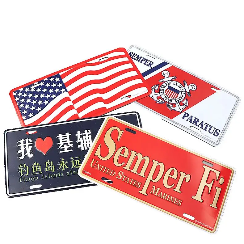 Custom High Quality Manufacturer Customized Printed Metal Tin Sign Car Number Aluminum License Plate