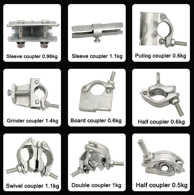 Second-hand scaffold fasteners forged scaffolding single clamp half coupler scaffold galvanized putlog coupler