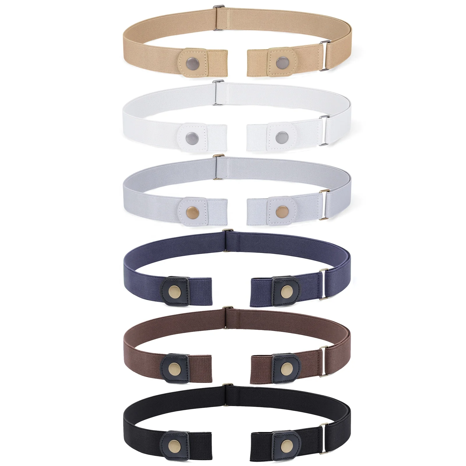 No Buckle Stretch Women Men Elastic Waist Belt Up to 50 Inch Canvas belt Jeans Pants belt