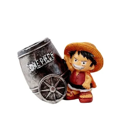 Wholesale Japanese Anime Cartoon One Piece Luffy Creative Student Pen Holder Birthday Gift Office Desktop Gift Decoration