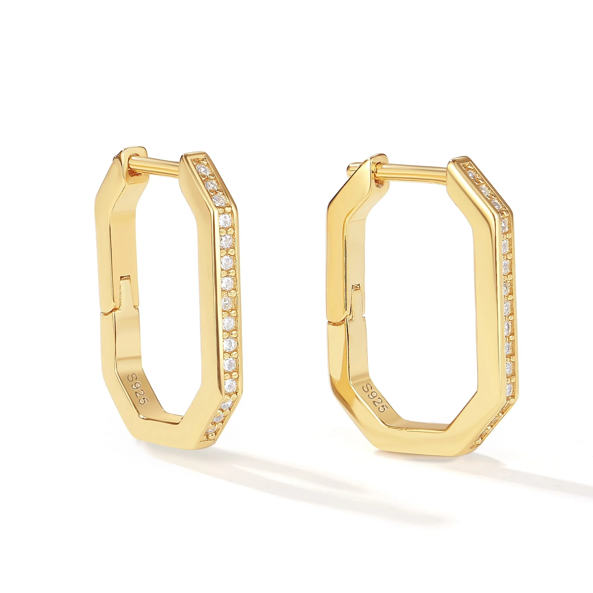 nagosa dainty jewelry 9k 14k 18k gold vermeil 925 sterling silver geometry cubic zirconia hoop earrings for women girls