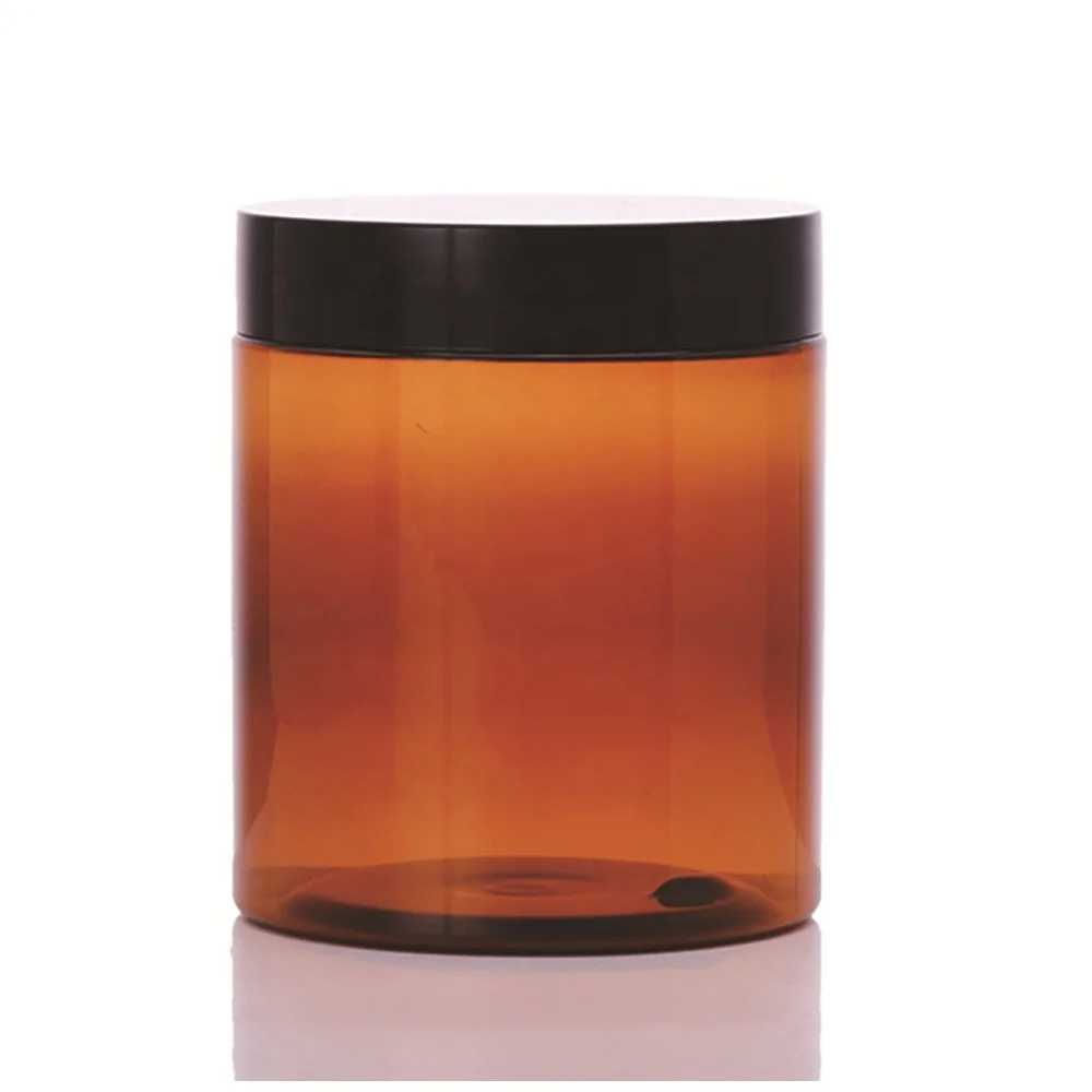 Wholesale Food Grade 100g 120g 150g 200g 250g 300g 400g 500g Amber Clear PET Plastic Jar With Plastic Screw Cap