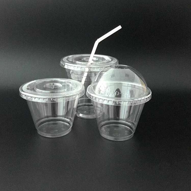 Custom logo printed clear 9,11,12, 14, 16, 18, 20, 24 , 32 oz PP PET transparent disposable plastic boba cup with lid