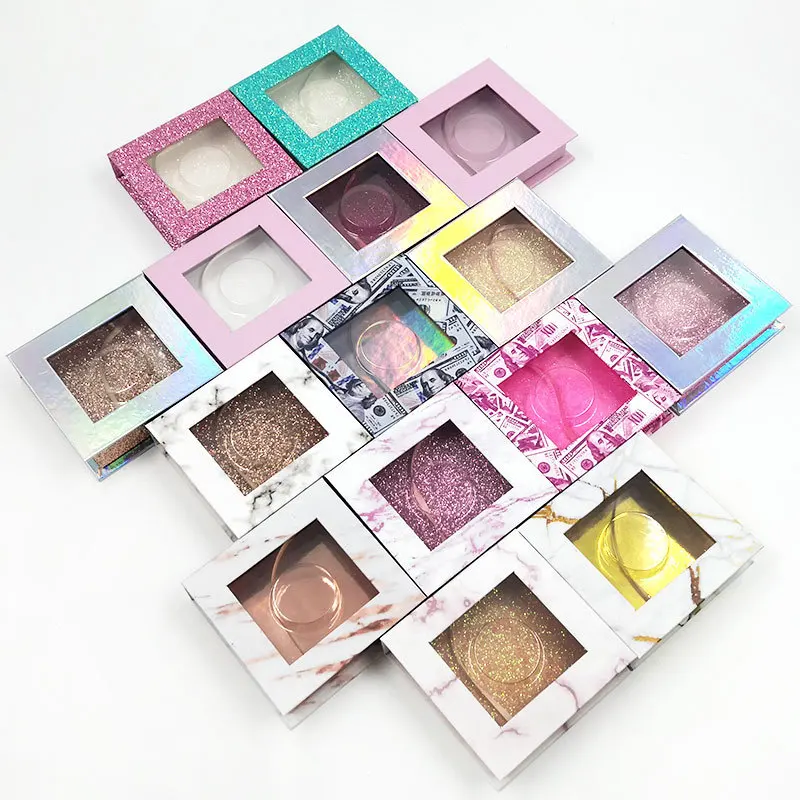 Square Window Eyelash Box Marble False Eyelash Box Very Beautiful High Quality Hot Selling New Cosmetic Cardboard Paper Box B10