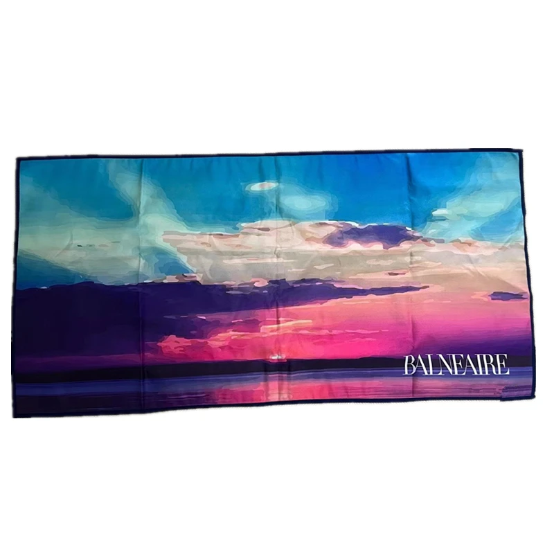 Micro fiber towel manufactory custom name double side print quick dry microfiber beach towel summer sand free beach towel