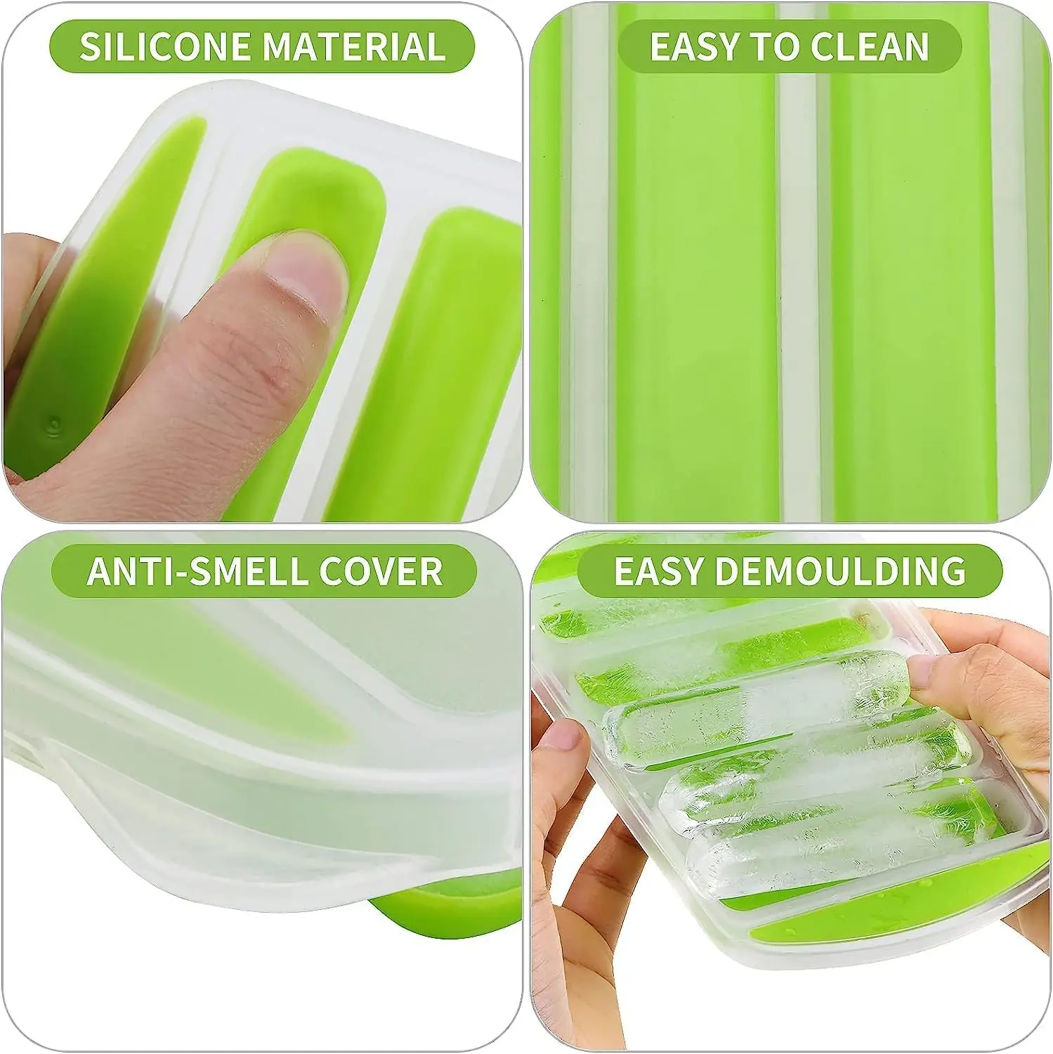 Perfect Ice Cube Sticks Molds for Small Mouth Sport Water Bottles, Bottled Soda, Ice Tube Making Trays