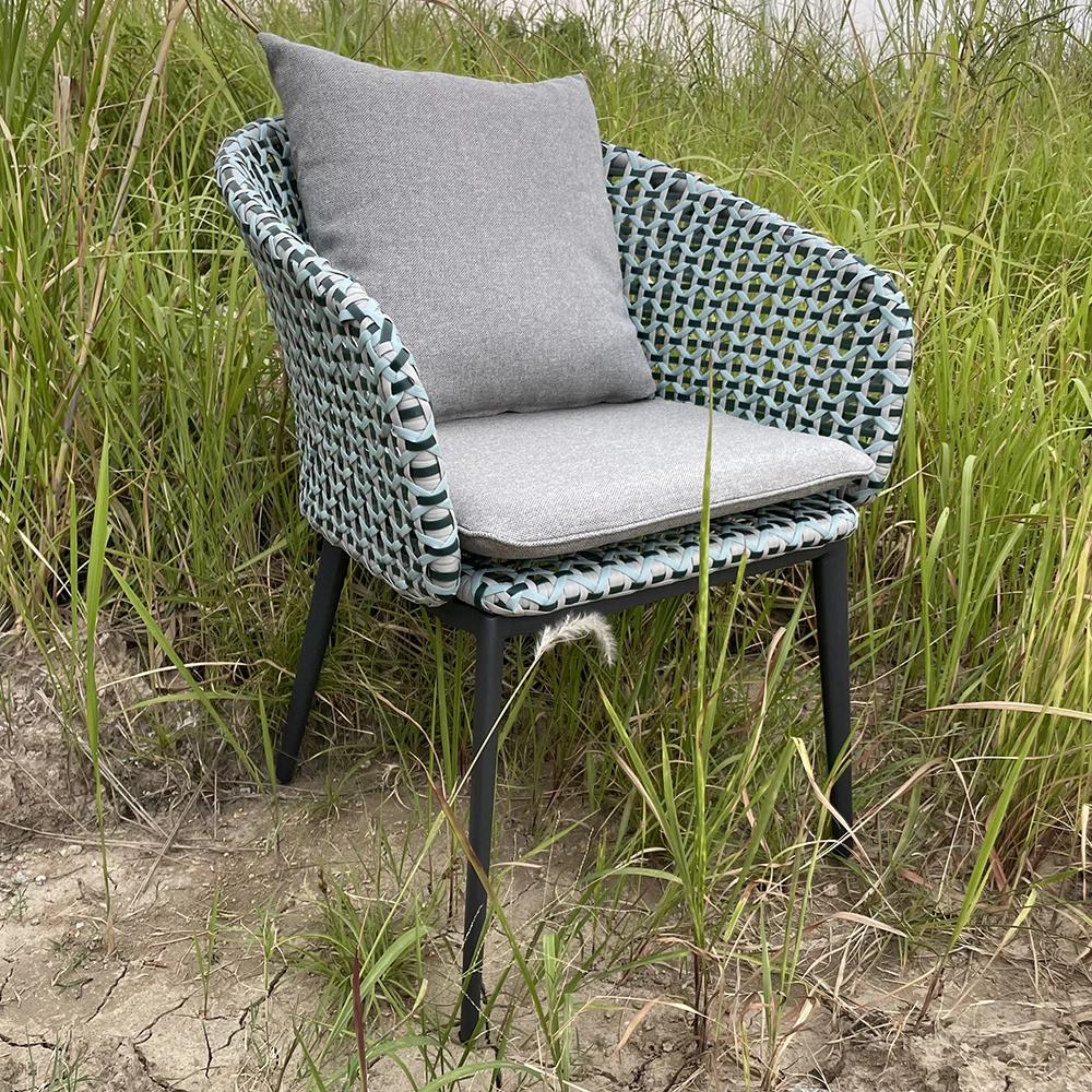 Waterproof Outdoor Courtyard Furniture Luxury Garden Aluminum Rattan Chair or Hotels Exteriors