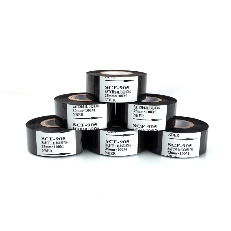 Hot Stamping Foil Hot Stamping Ribbon Thermal Transfer Ribbon SCF-905 Coding Ribbon for Printing Packaging Black PET Plastic
