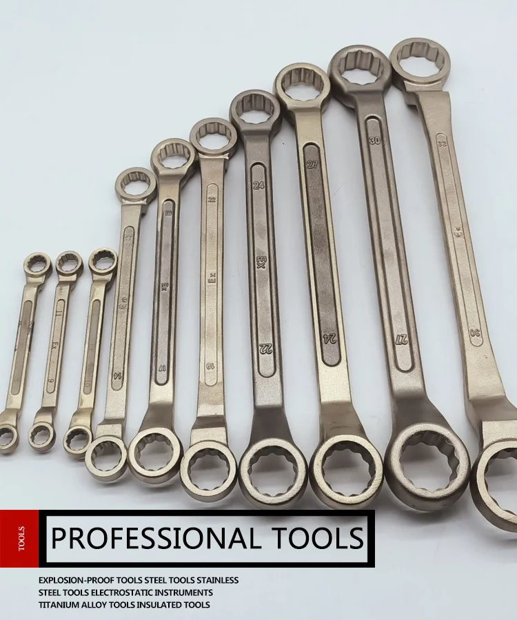 China High Quality Safety Tool Explosion proof Double Box End Wrench Aluminum Bronze Non sparking tools gisam impact wrench