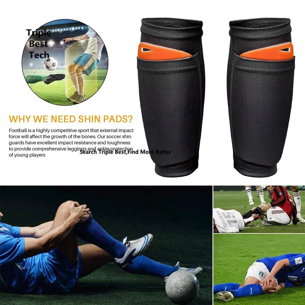 Professional Football Shin Guards Socks Shin Guards Soccer Shin Pads with Calf Sleeves Protection Elastic Sport Support Leg