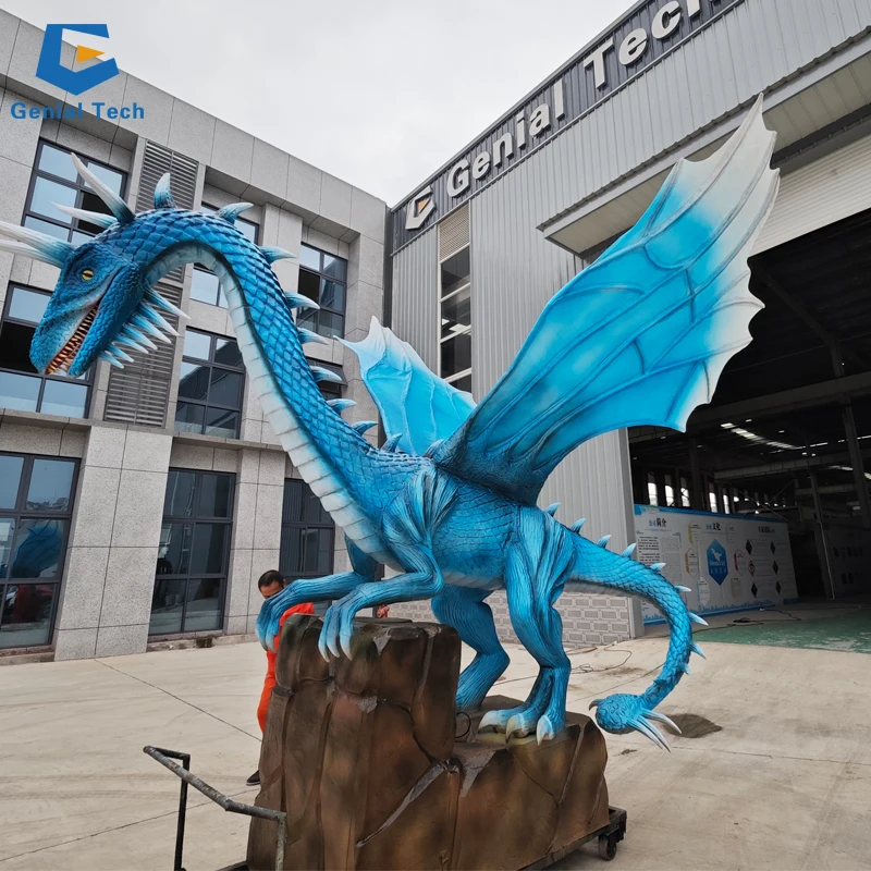 AD-88 Animatronic Models Factory Customized Realistic Western Dragon Statue Animatronic Dragon For Sale