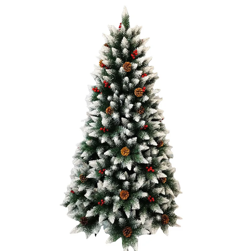 7ft Classic Pencil Tree Christmas Decoration 210 cm Flocked Artificial Christmas Tree With Snow