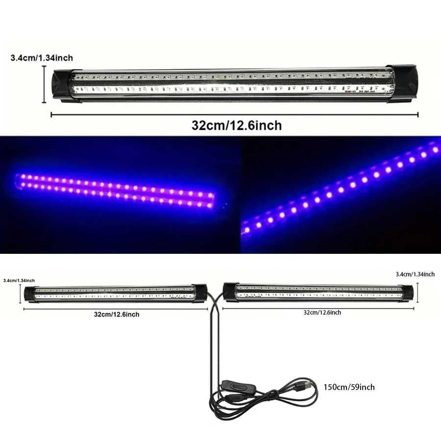 10W Ultraviolet Lamp UV Shadowless Glue Curing Lamp T8 USB Interface Fluorescent Detection Currency Detection Lamp