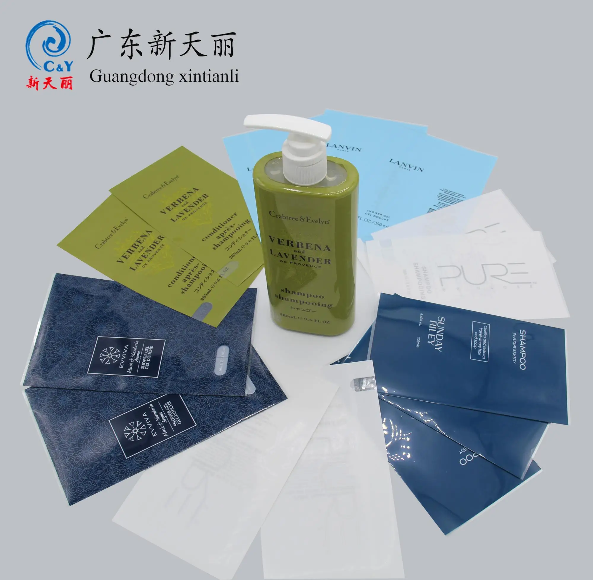custom printed Eco friendly soft plastic shampoo gel PET/PVC hot Shrink sleeve film Bottle label packing shrink labels