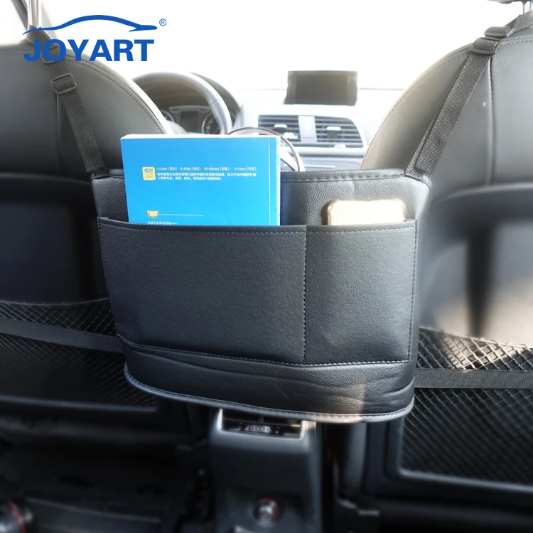 2024 car products accessories seat back storage leather file bags rear seat  holder car leather cup holder gap bag
