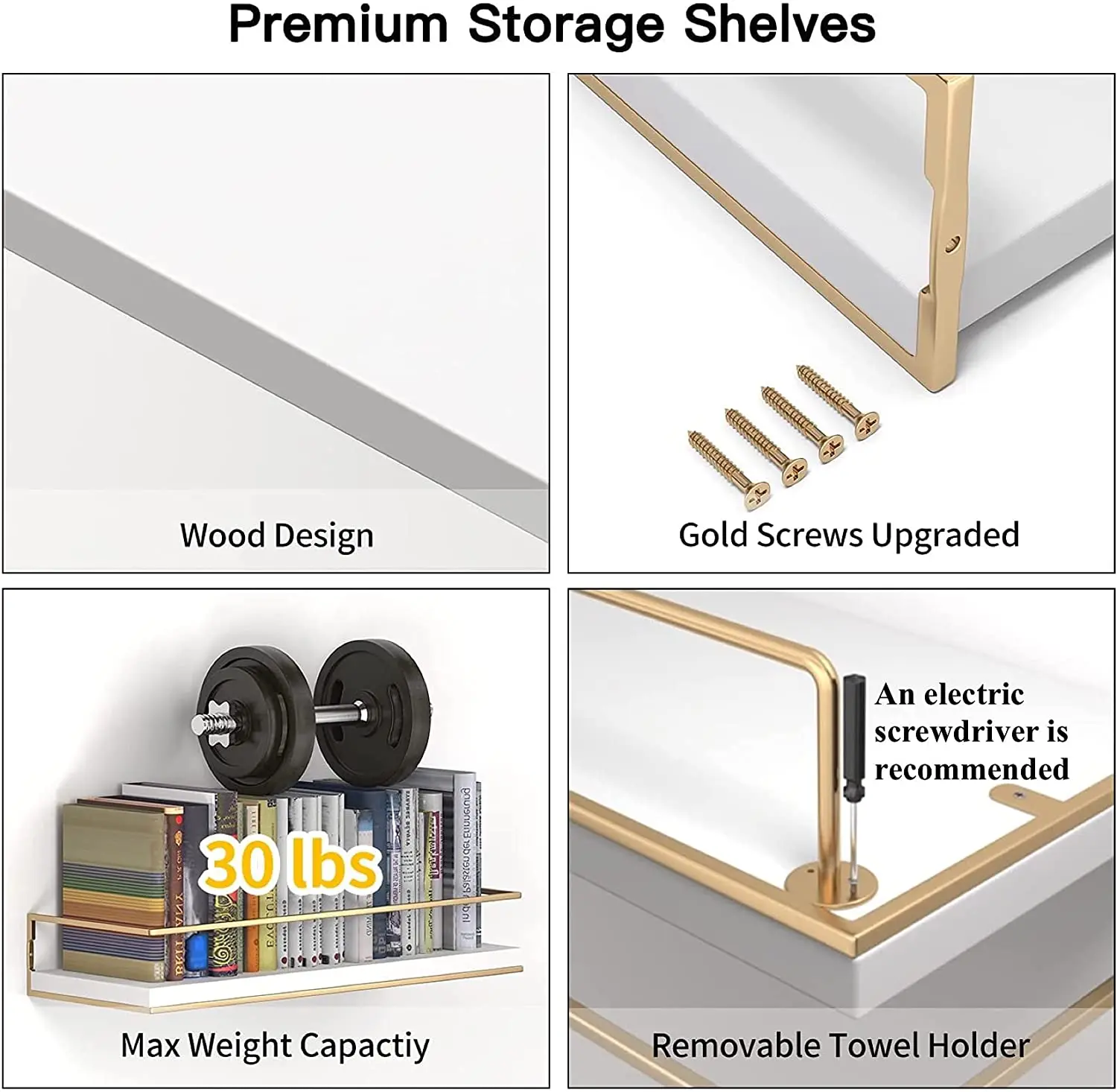 Amazon popular  Floating Shelves Set of 2  Rack Shelf Organize Custom Metal Storage Stainless Steel Space Customized Surface