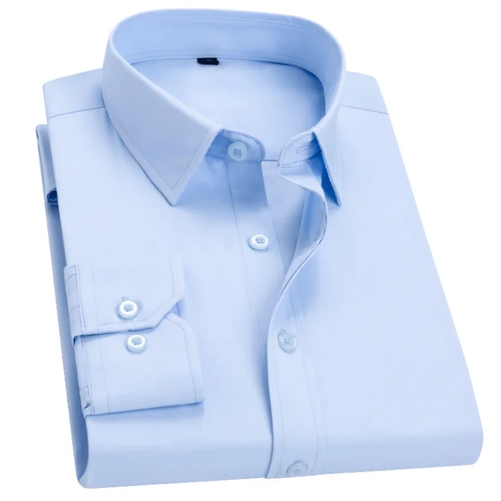 Мужская рубашка с длинным рукавом, без утюга
