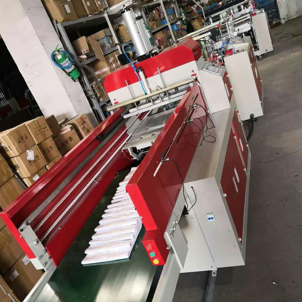 Two Line Automatic High Speed Plastic T shirt Bag Making Machine