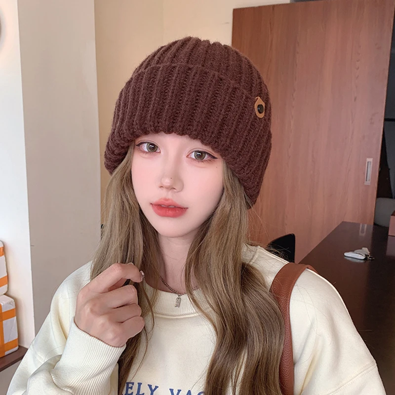 Minimum Order Hat Wholesale Quantity Japanese Knitted 2024 New Versatile Ladies Hats Winter Thickened Warm Hat For Women