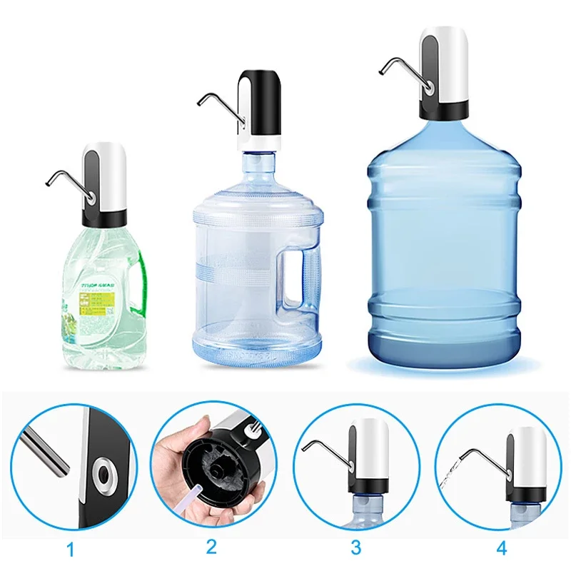  Household USB wireless smart plastic + stainless steel electric portable water pump dispenser automatic